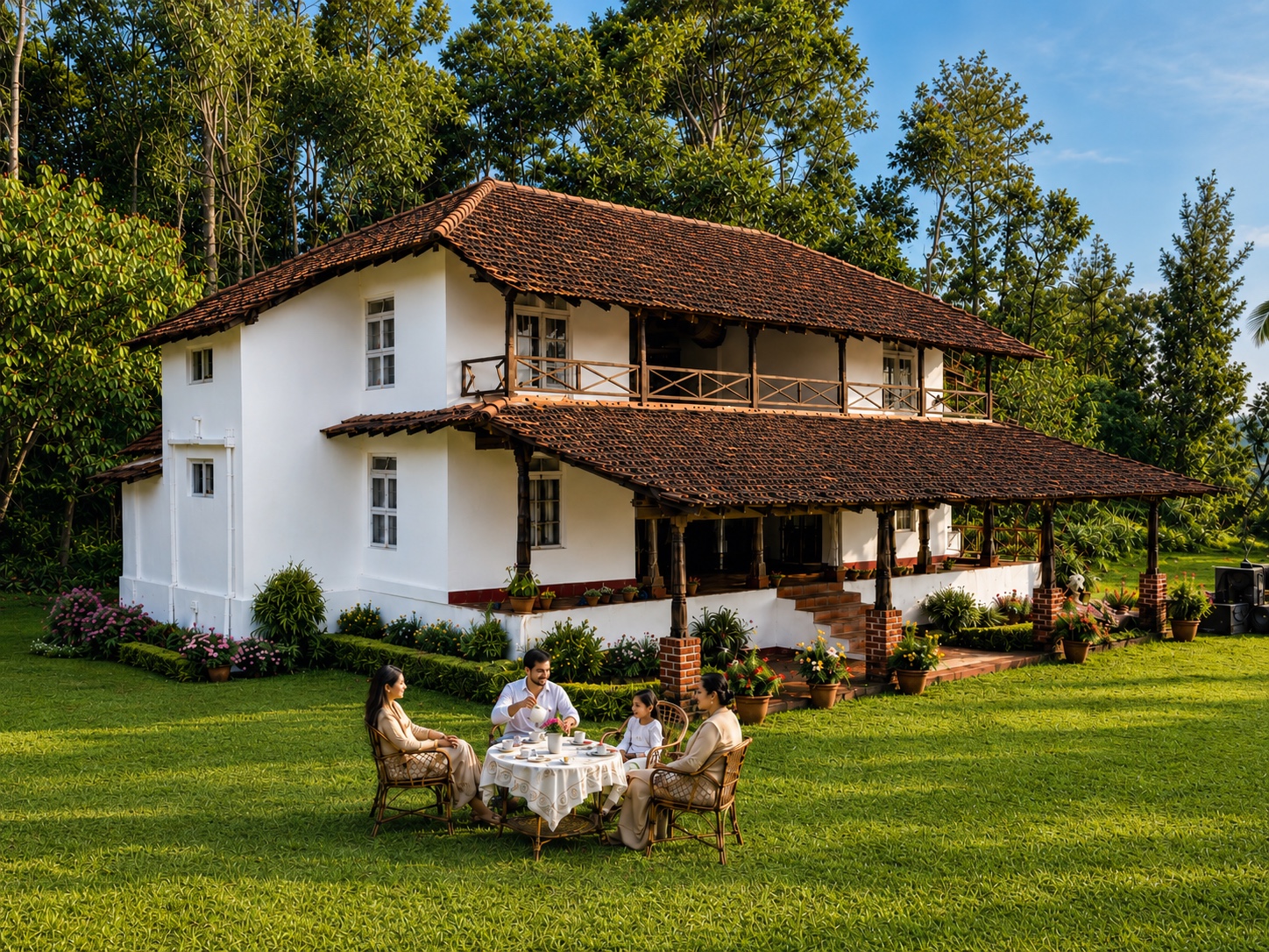 Estate house surrounded by forest